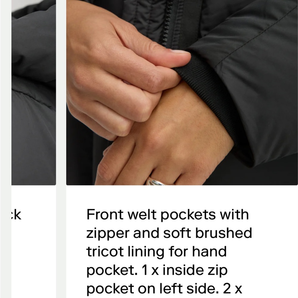 Kit & Ace size large new Aspen Repuff Down Jacket in Black Puffer Coat - Picture 9 of 10